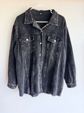 Amazon Black Washed Corduroy Trucker Jacket